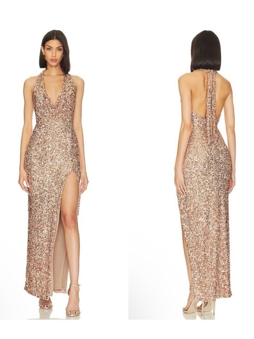 Nookie Luma Gown in Rose Gold Size XS